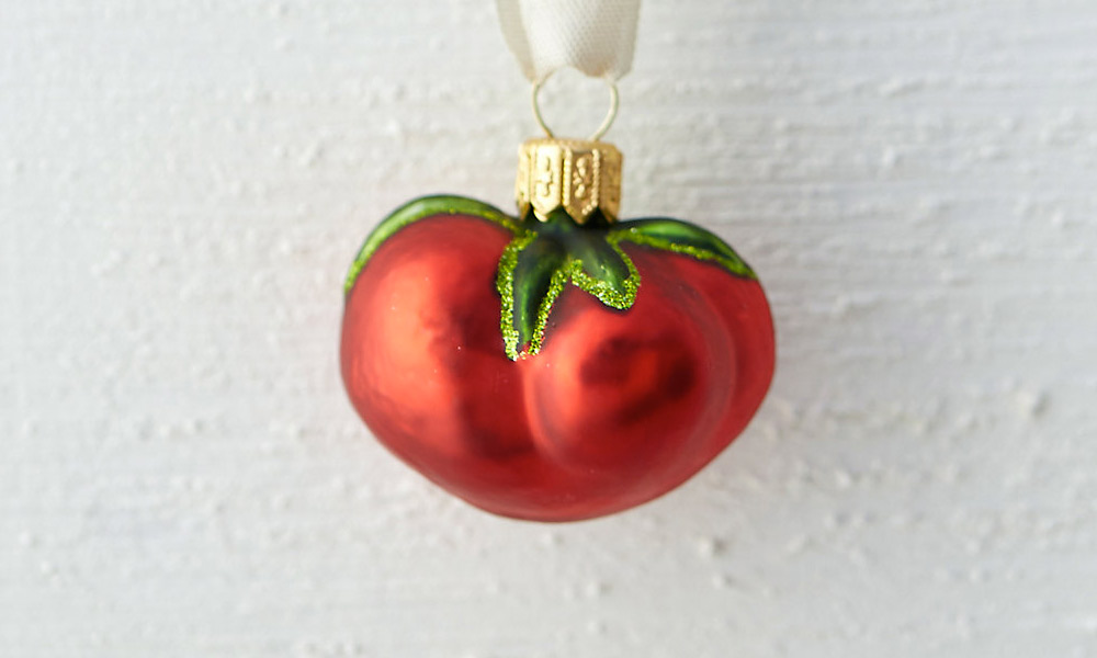 Glass Tomato Ornament